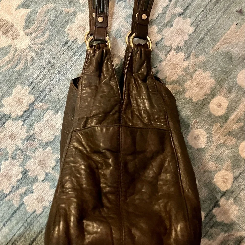 Calvin Klein Dark Brown Leather Tote - Picture 6 of 9